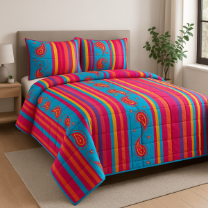 Κουβερλί διπλό 200x240 ethnik mple σειρά colors