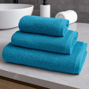 Σετ πετσέτες 3 τεμ. μονόχρωμη μπλέ σειρά Bathroom Textiles